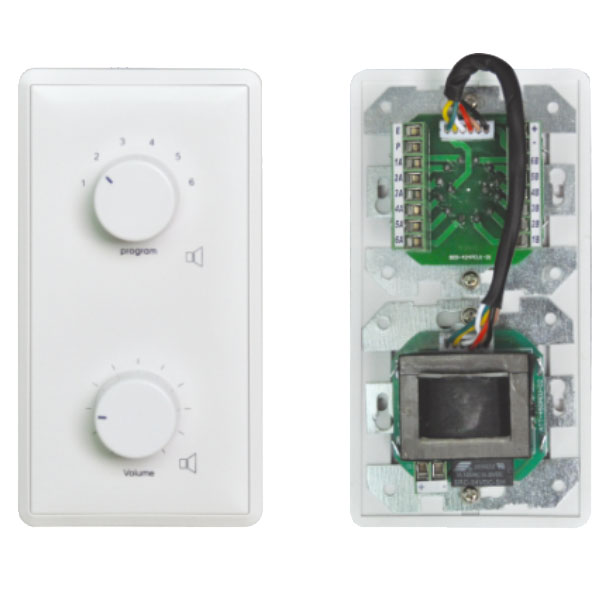 Volume control with  program selection and resistor