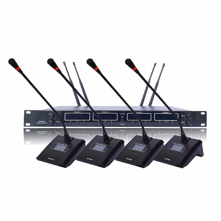 UHF Wireless Conference with 4 Microphone